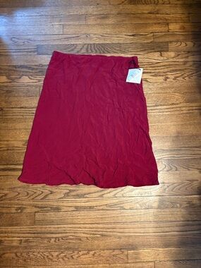 Ava & Viv Crimson Red Midi Skirt